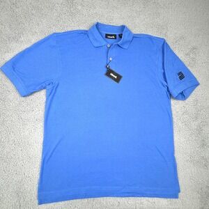 Ashworth Polo Shirt Mens Large Absolute‎ Blue Authentics Golf 100% Cotton AM3028